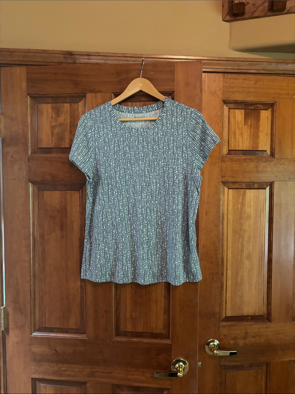 Athleta Slate-Blue Speckled Short Sleeve Tee